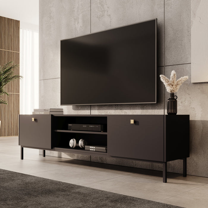 Meubella - TV-Meubel Norment - Zwart - 180 cm