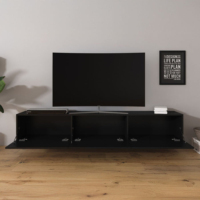 Meubella - TV-Meubel Bonzo - Mat Zwart - 180 cm