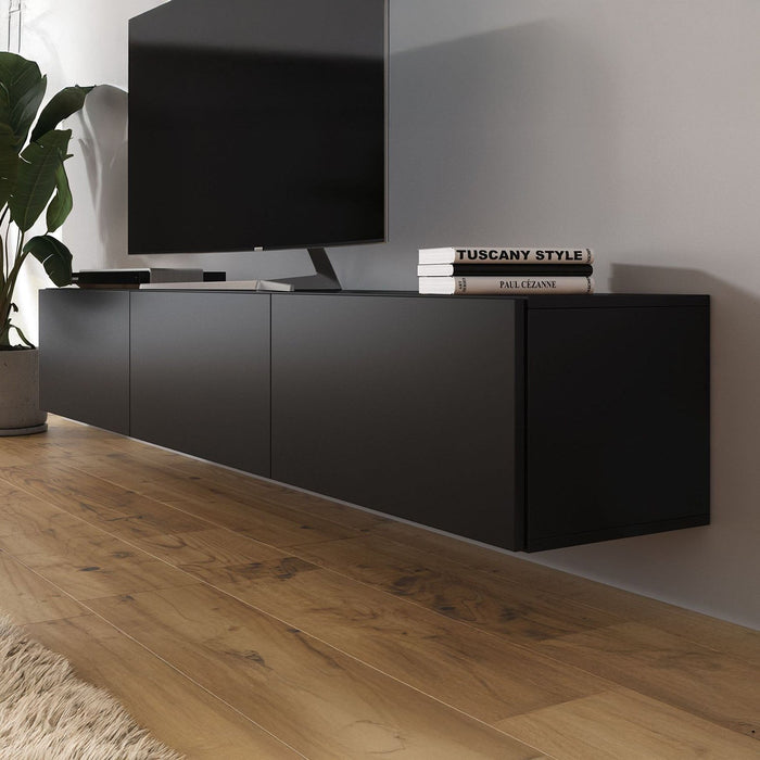 Meubella - TV-Meubel Bonzo - Mat Zwart - 180 cm