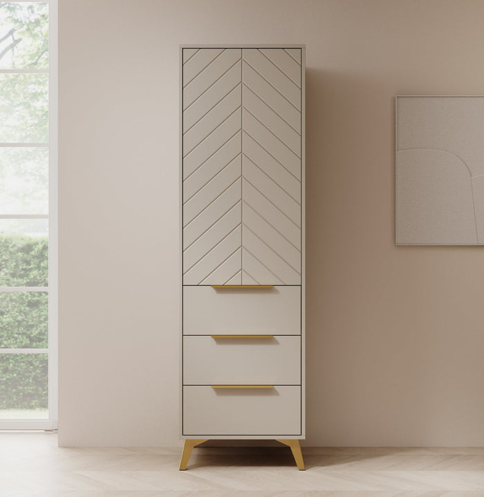 Meubella - Kledingkast Xiano - Beige - 53 cm