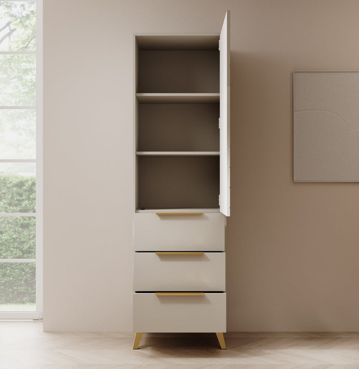 Meubella - Kledingkast Xiano - Beige - 53 cm