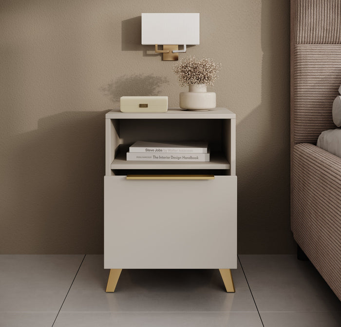 Meubella - Nachtkastje Xiano - Beige - 43 cm