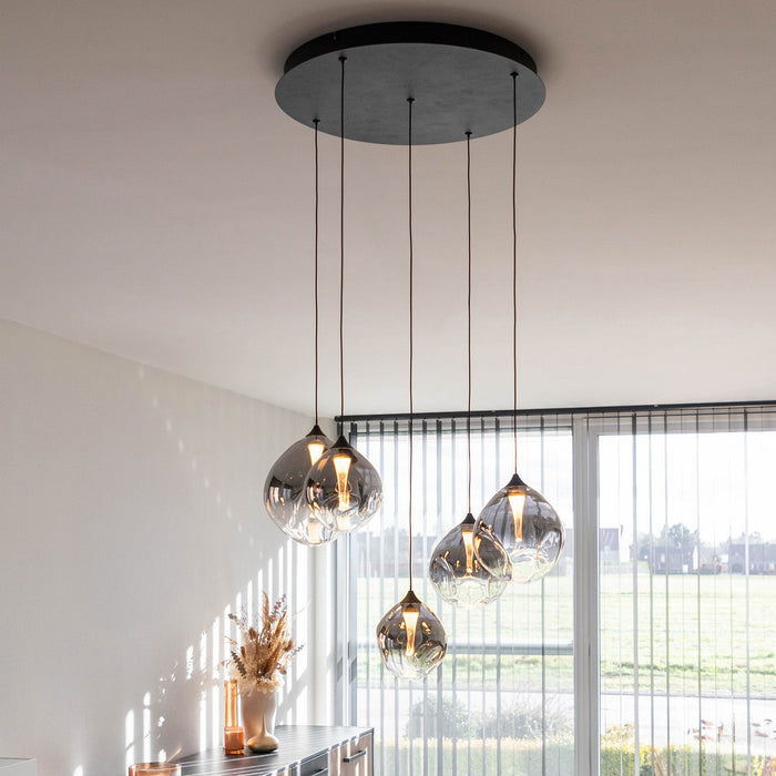 Atmooz Rosado Hanglamp - Ø55 x H170 cm - Organisch Grijs Glas