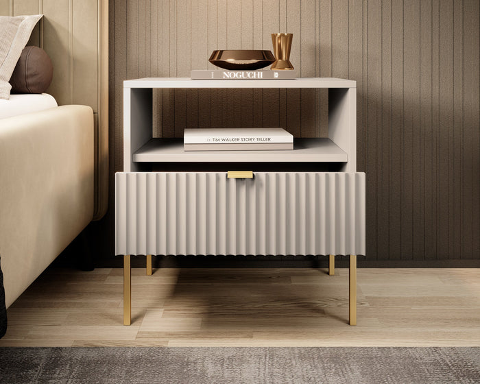 Meubella - Nachtkastje Navil 2 - Beige