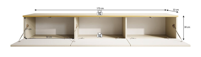 Meubella - TV-Meubel Orleans 2 - Wit - 175 cm