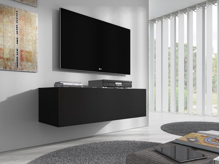 Meubella - TV-Meubel Flame - Mat Zwart - 100 cm