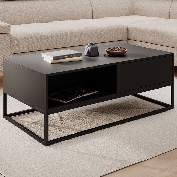 Meubella - Salontafel Delta - Zwart - 120 cm