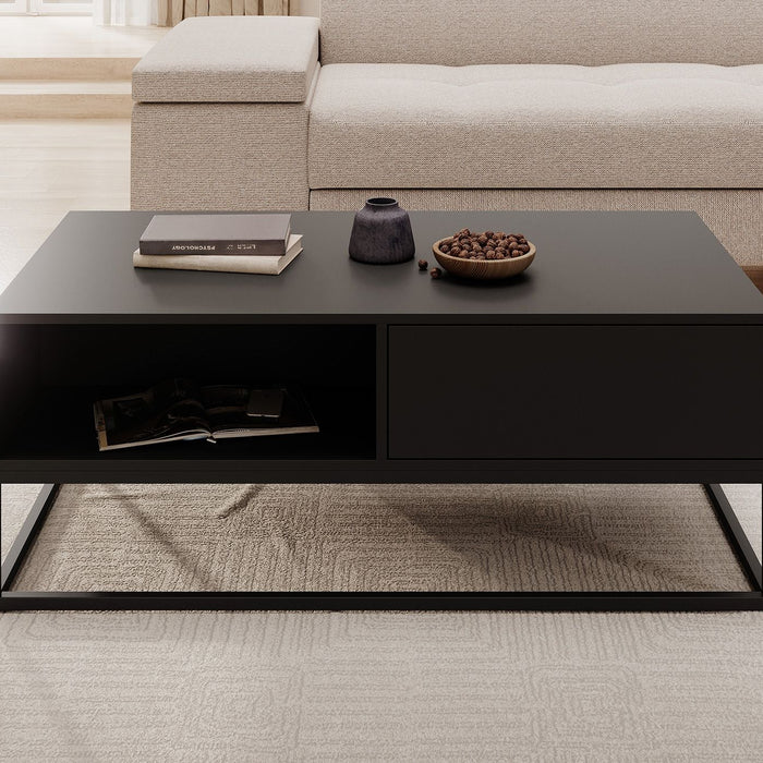 Meubella - Salontafel Delta - Zwart - 120 cm