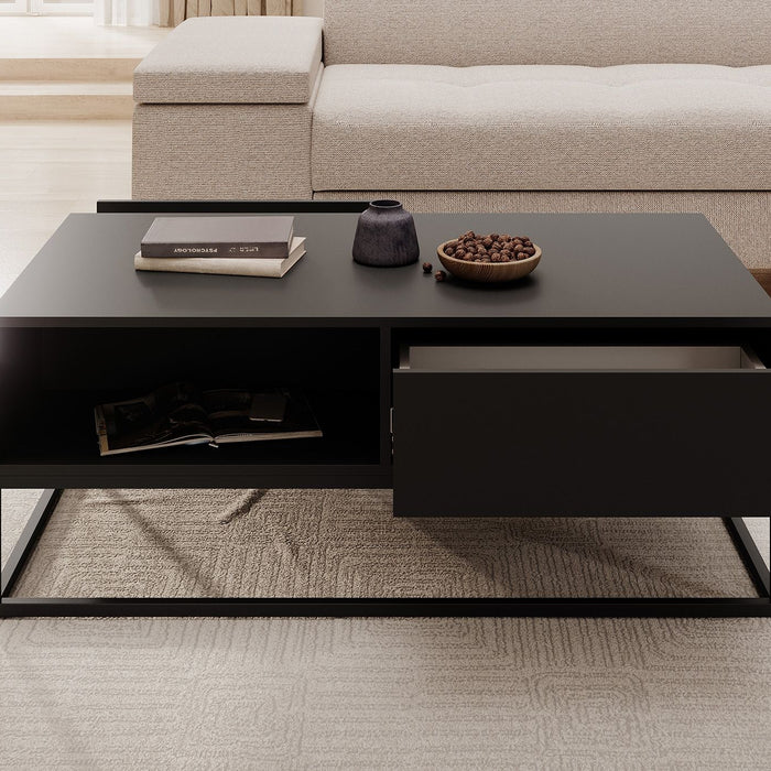 Meubella - Salontafel Delta - Zwart - 120 cm