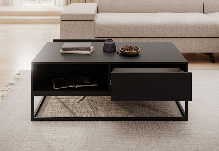 Meubella - Salontafel Delta - Zwart - 120 cm