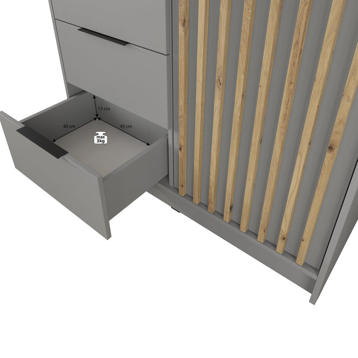 Meubella - Kledingkast Nairobi - Eiken - Zwart - 105 cm