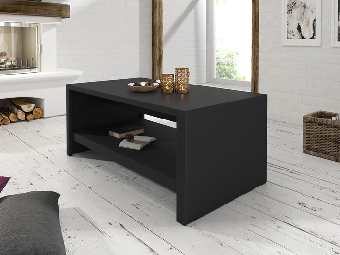 Meubella - Salontafel Monaco - Mat zwart - 120 cm