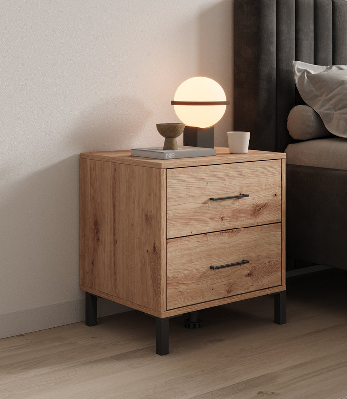 Meubella - Nachtkastje Vidor - Eiken - 48 cm