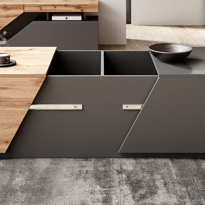 Meubella - Salontafel Canberra - Eiken - Antraciet - 124 cm