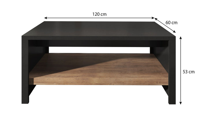 Meubella - Salontafel Monaco - Eiken - Grijs - 120 cm