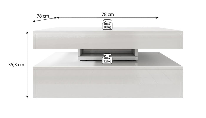 Meubella - Salontafel Carlo - Betonlook - 78 cm