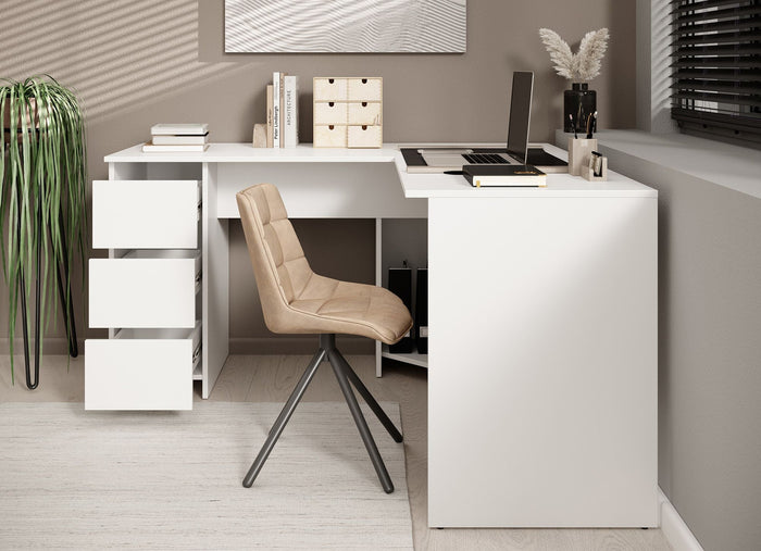 Meubella - Bureau Fuenta - Wit - 142 cm