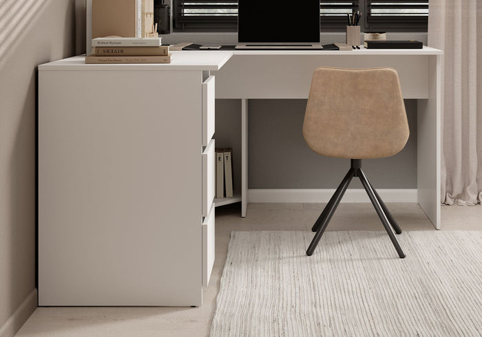 Meubella - Bureau Fuenta - Wit - 142 cm