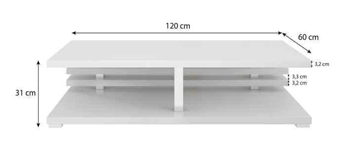 Meubella - Salontafel Altea - Wit - 120 cm