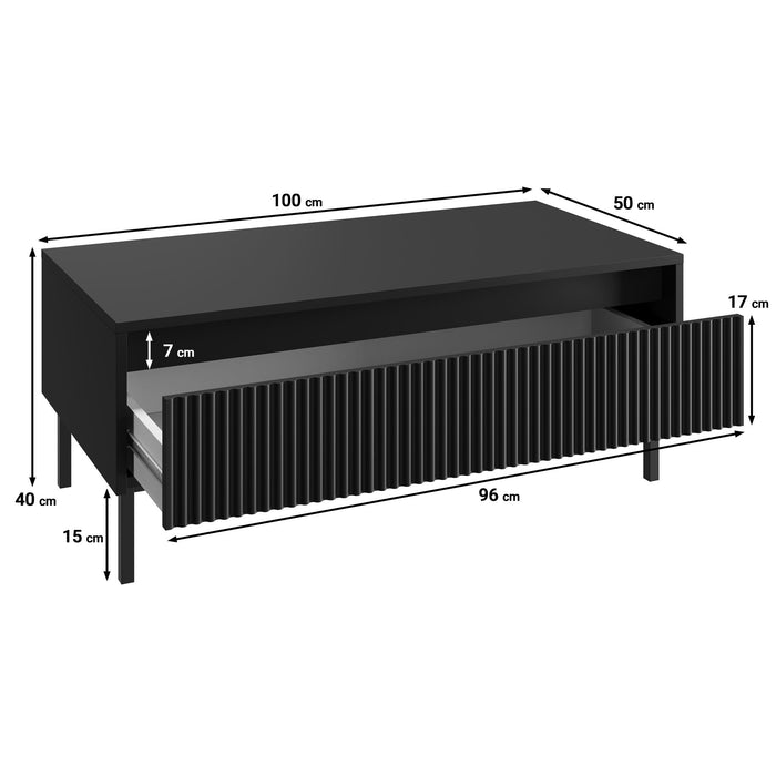 Meubella - Salontafel Orvana - Zwart - 100 cm