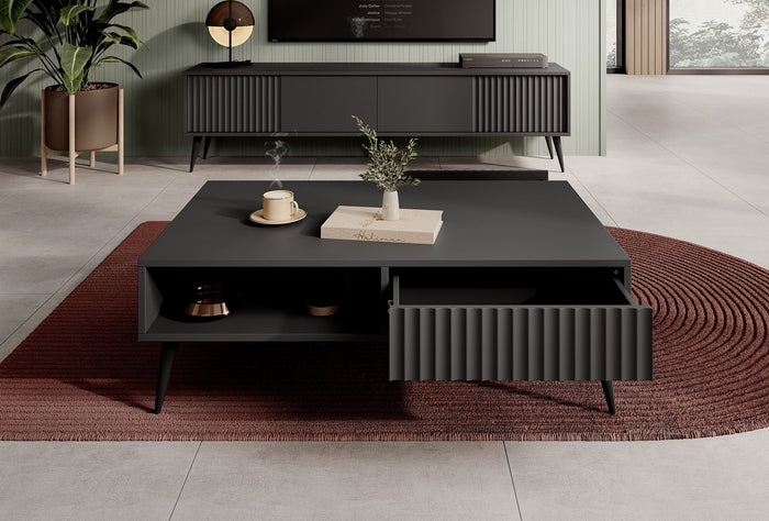 Meubella - Salontafel Winq - Antraciet - 102 cm