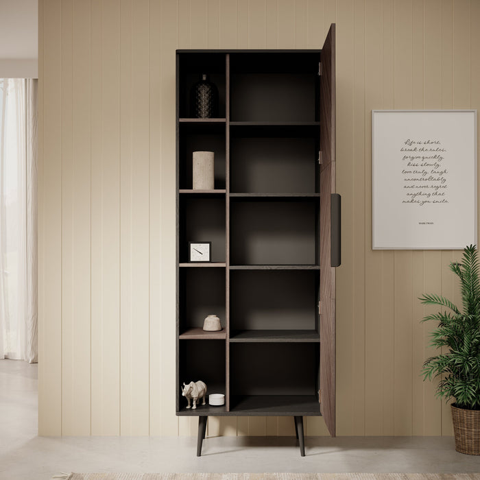 Meubella - Boekenkast Pedro - Donker eiken - Zwart eiken - 70 cm