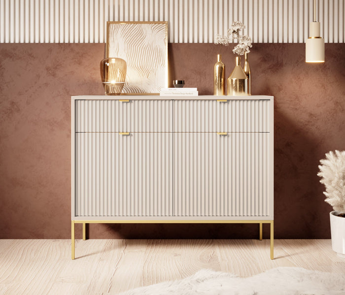 Meubella - Dressoir Navil 2 - Beige - 104 cm