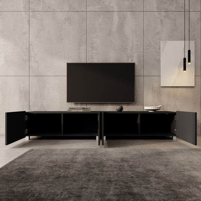 Meubella - TV-Meubel Kenderes - Zwart - 200 cm