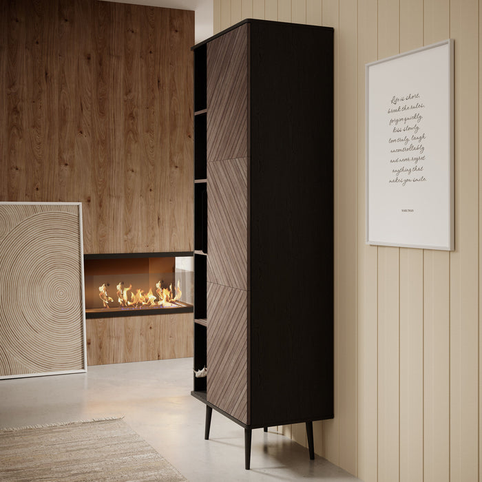 Meubella - Boekenkast Pedro - Donker eiken - Zwart eiken - 70 cm