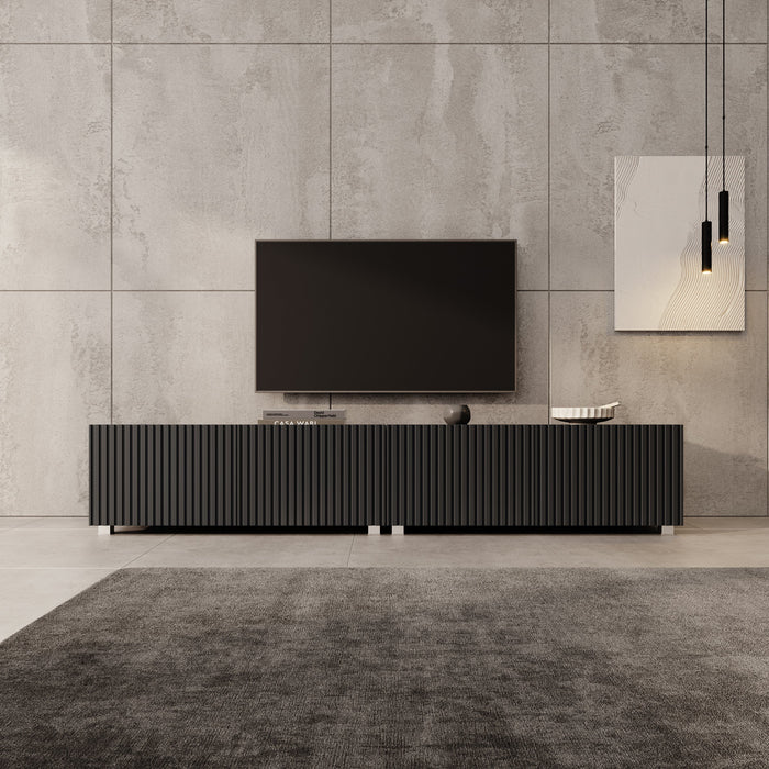 Meubella - TV-Meubel Kenderes - Zwart - 200 cm