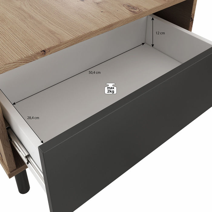 Meubella - Salontafel Marcos - Eiken - Antraciet - 100 cm