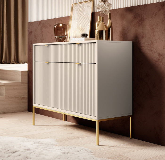 Meubella - Dressoir Navil 2 - Beige - 104 cm