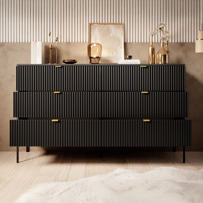 Meubella - Ladekast Navil - Zwart - 154 cm