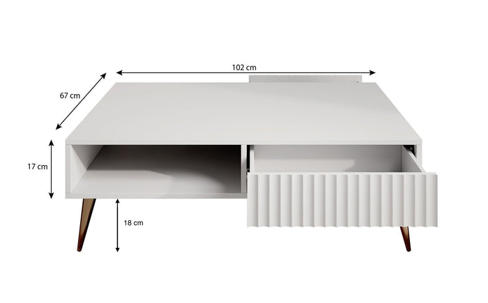 Meubella - Salontafel Winq - Wit - 102 cm