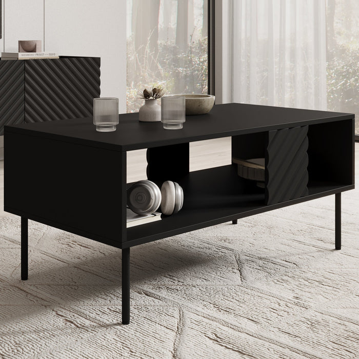 Meubella - Salontafel Laguna - Zwart - 100 cm