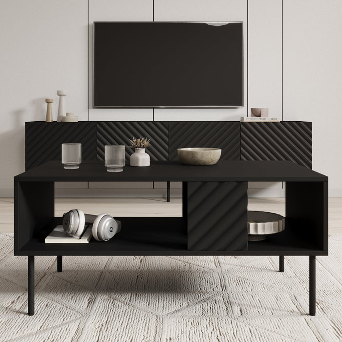 Meubella - Salontafel Laguna - Zwart - 100 cm