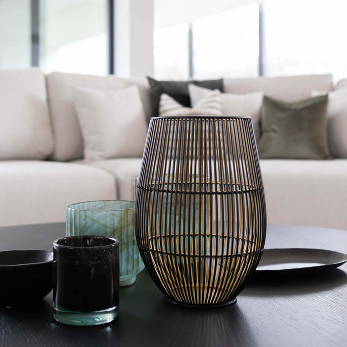 Atmooz Spoiler - Kaarshouder - Zwart & Goud - Metaal - 14x14x26cm