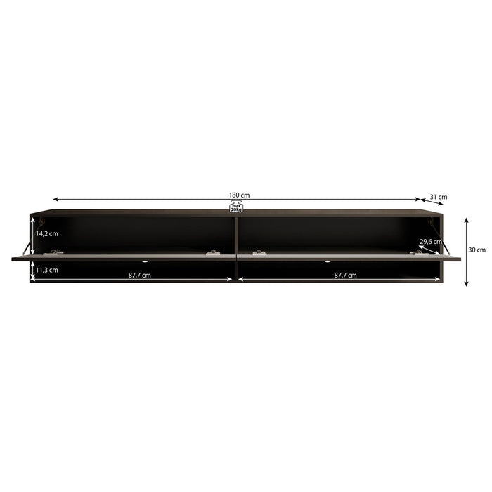 Meubella - TV-Meubel Asino - Wave - Eiken - 180 cm