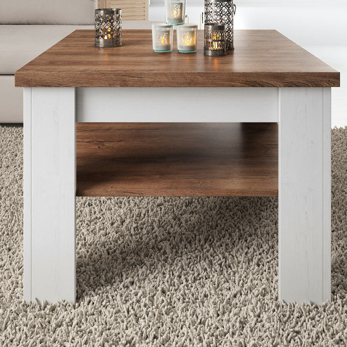 Meubella - Salontafel Parello - Wit - Eiken - 70 cm