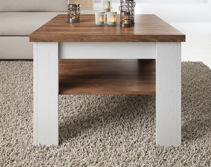 Meubella - Salontafel Parello - Wit - Eiken - 70 cm