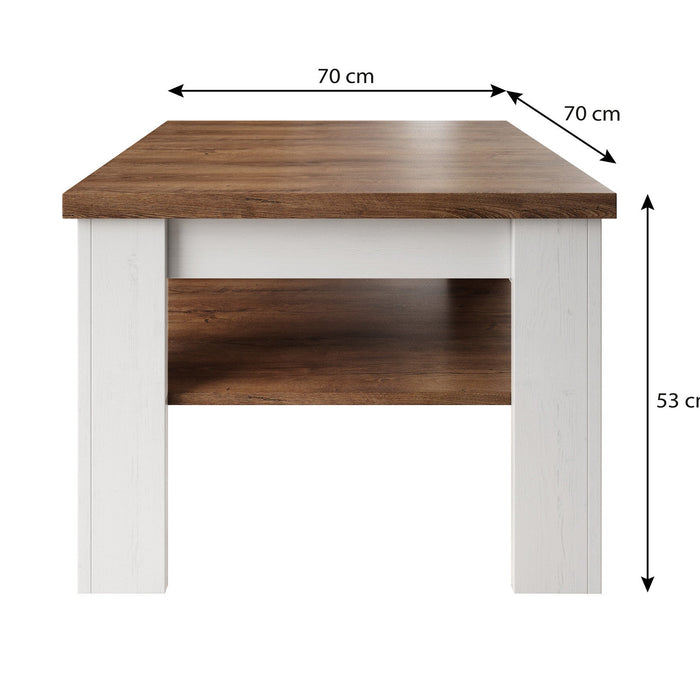 Meubella - Salontafel Parello - Wit - Eiken - 70 cm