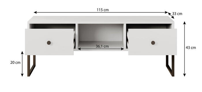 Meubella - TV-Meubel Lyndall - Beige - 115 cm