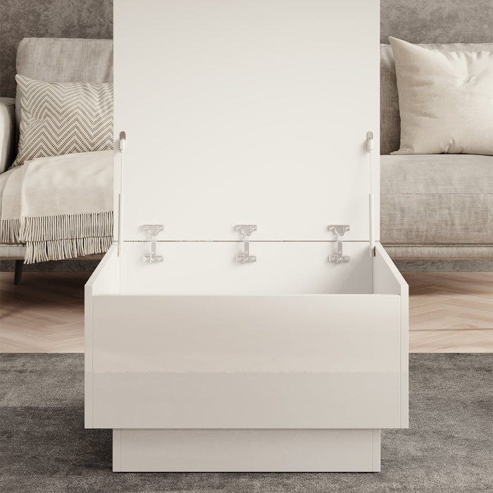 Meubella - Salontafel Micha - Hoogglans wit - 60 cm