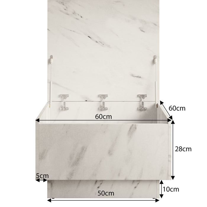 Meubella - Salontafel Micha - Hoogglans wit - 60 cm