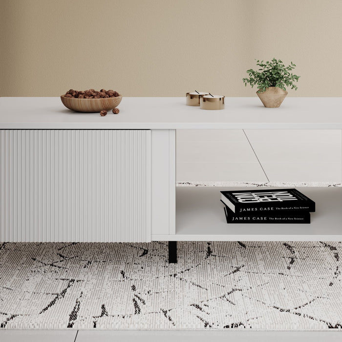 Meubella - Salontafel Margareth - Wit - 110 cm