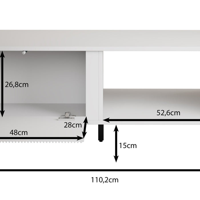 Meubella - Salontafel Margareth - Wit - 110 cm