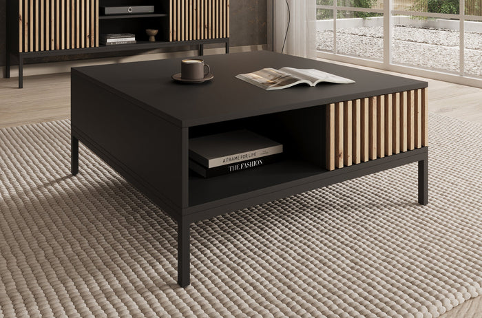 Meubella - Salontafel Marbella - Zwart - 80 cm