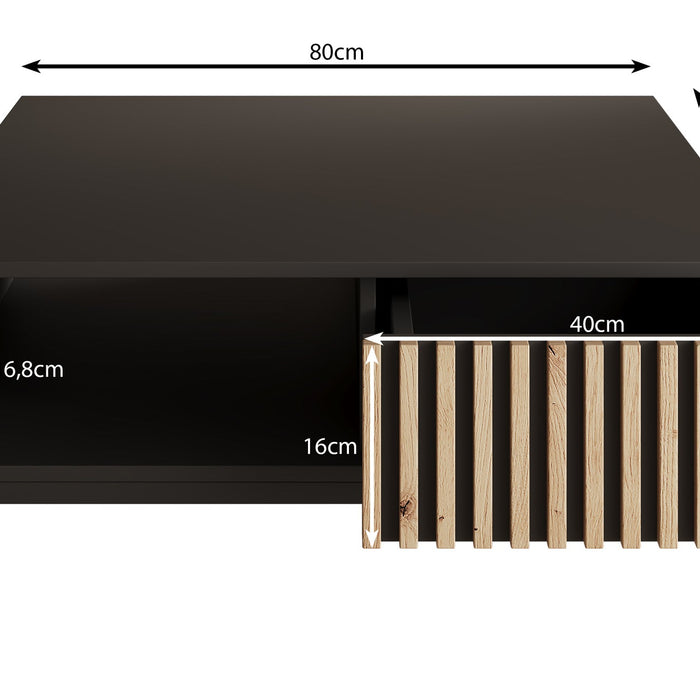 Meubella - Salontafel Marbella - Zwart - 80 cm
