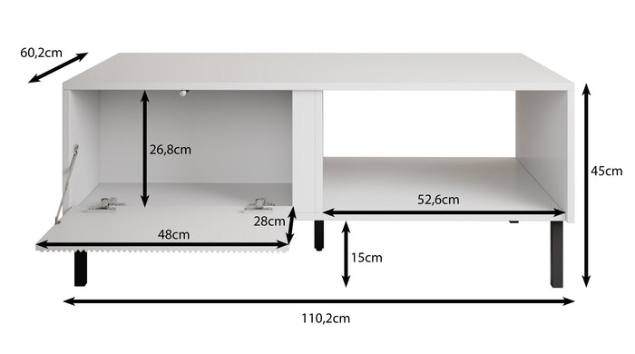 Meubella - Salontafel Margareth - Eiken - 110 cm