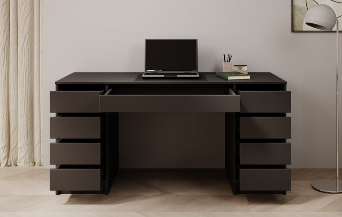 Meubella - Bureau Avio 2 - Zwart - 154 cm